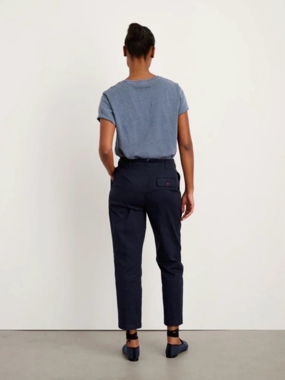 Alex Mill Women’s Boy Pleated Pant in Dark Navy Blue, Size 6 - Picture 3 of 13